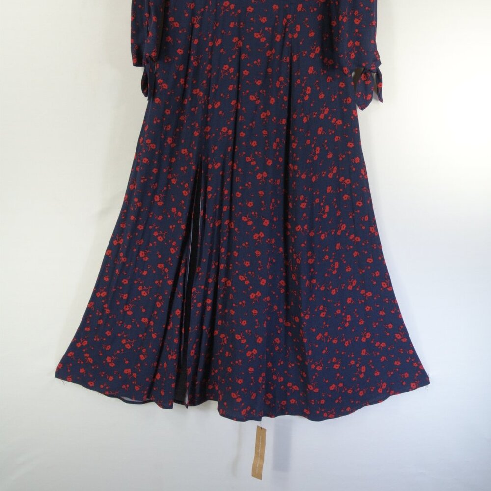 NEW Reformation Zelda Anaheim Poppy Midi Long Sleeve Slit Dress size 8 #1539 - Picture 7 of 13